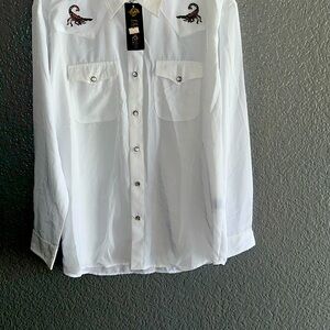 White Embroidered Men's Shirt
